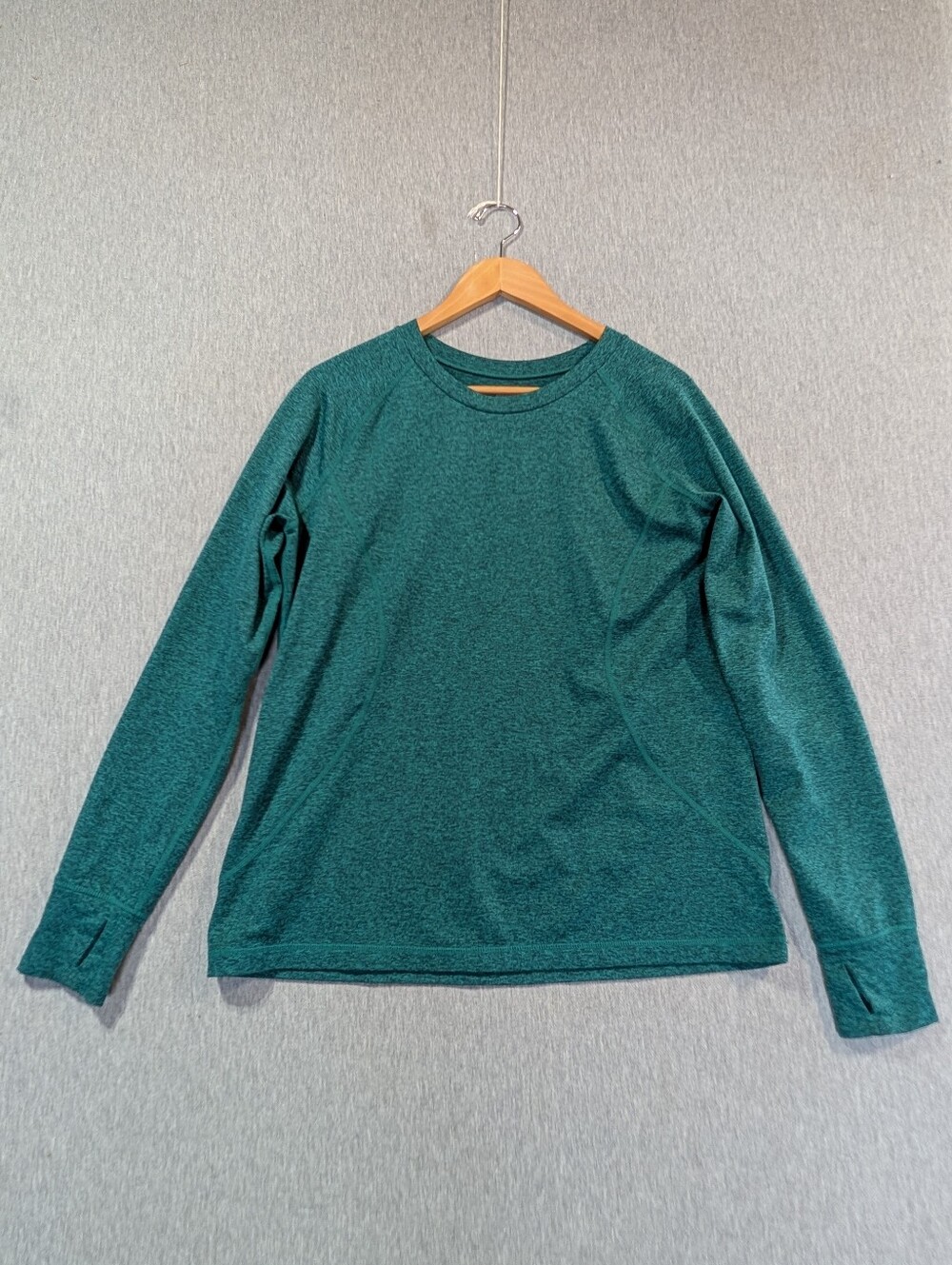 Eddie Bauer Long Sleeve T-Shirt Women's XL Heathered Green Heavy Material